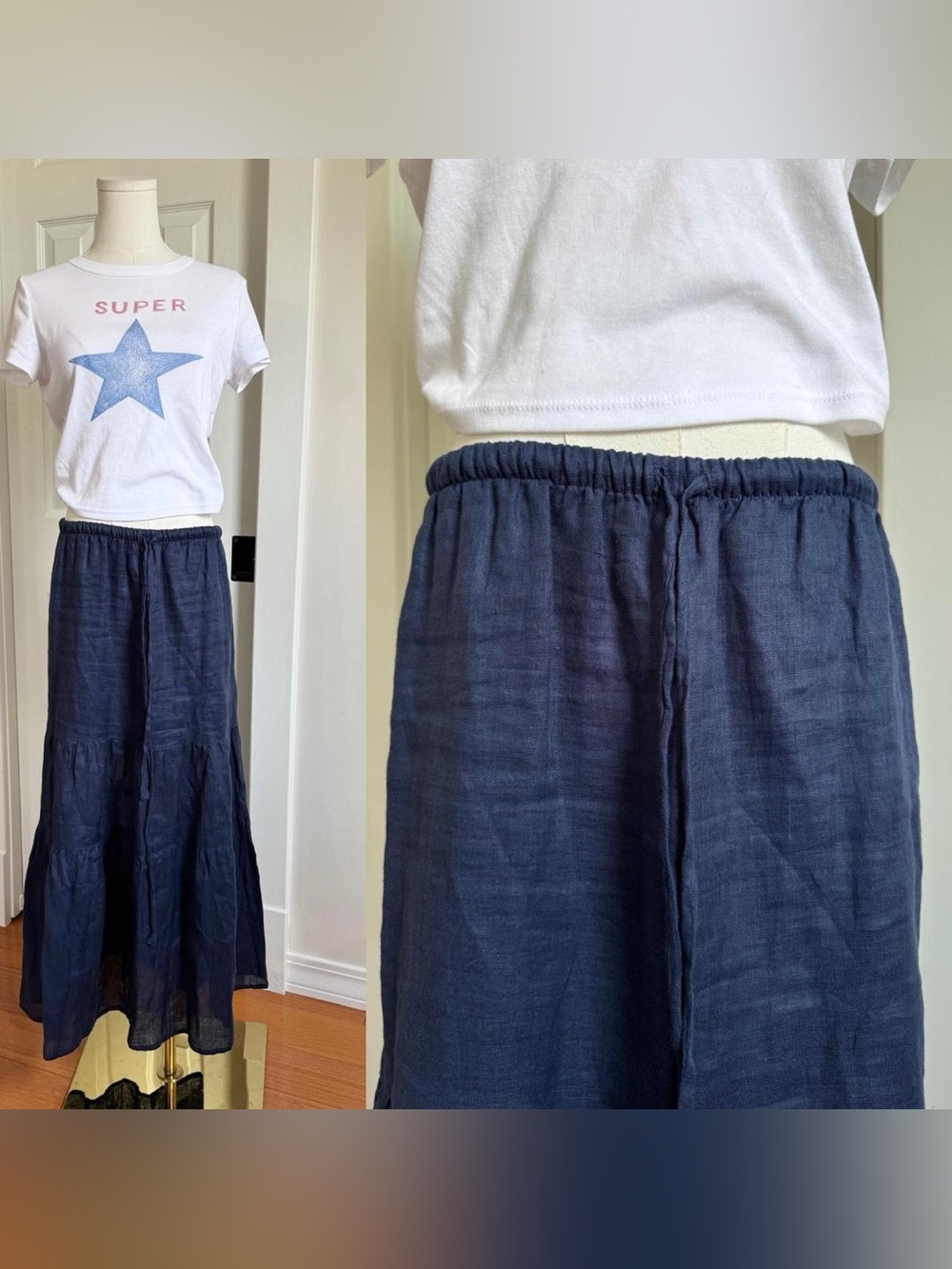 100% Linen Tiered Skirt